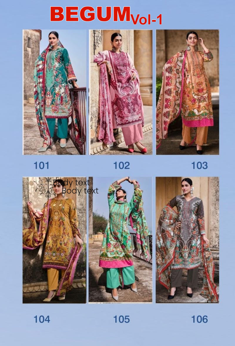Kalyan Dresses Begum Vol 1 Pure Heavy Cotton Karachi Printed Designer Salwar Kameez