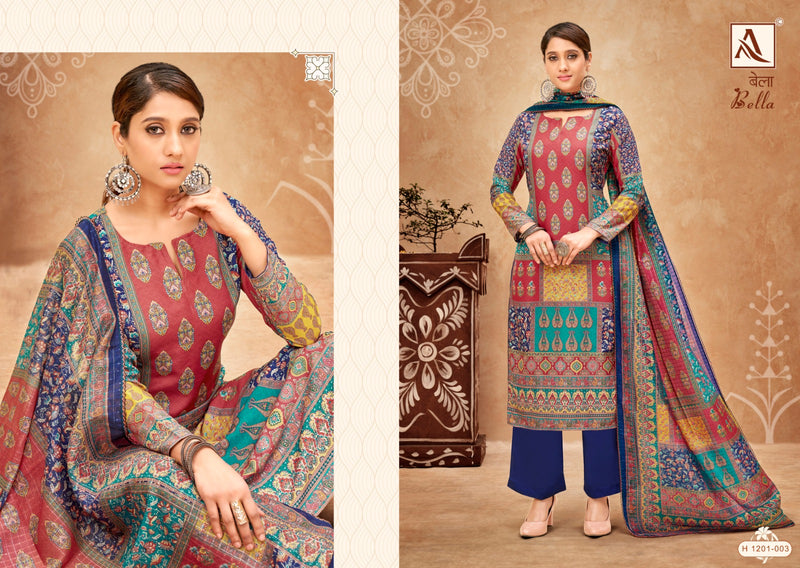 Alok Suits Bella Pure Muslin Designer Printed Fancy Wear Salwar Kameez