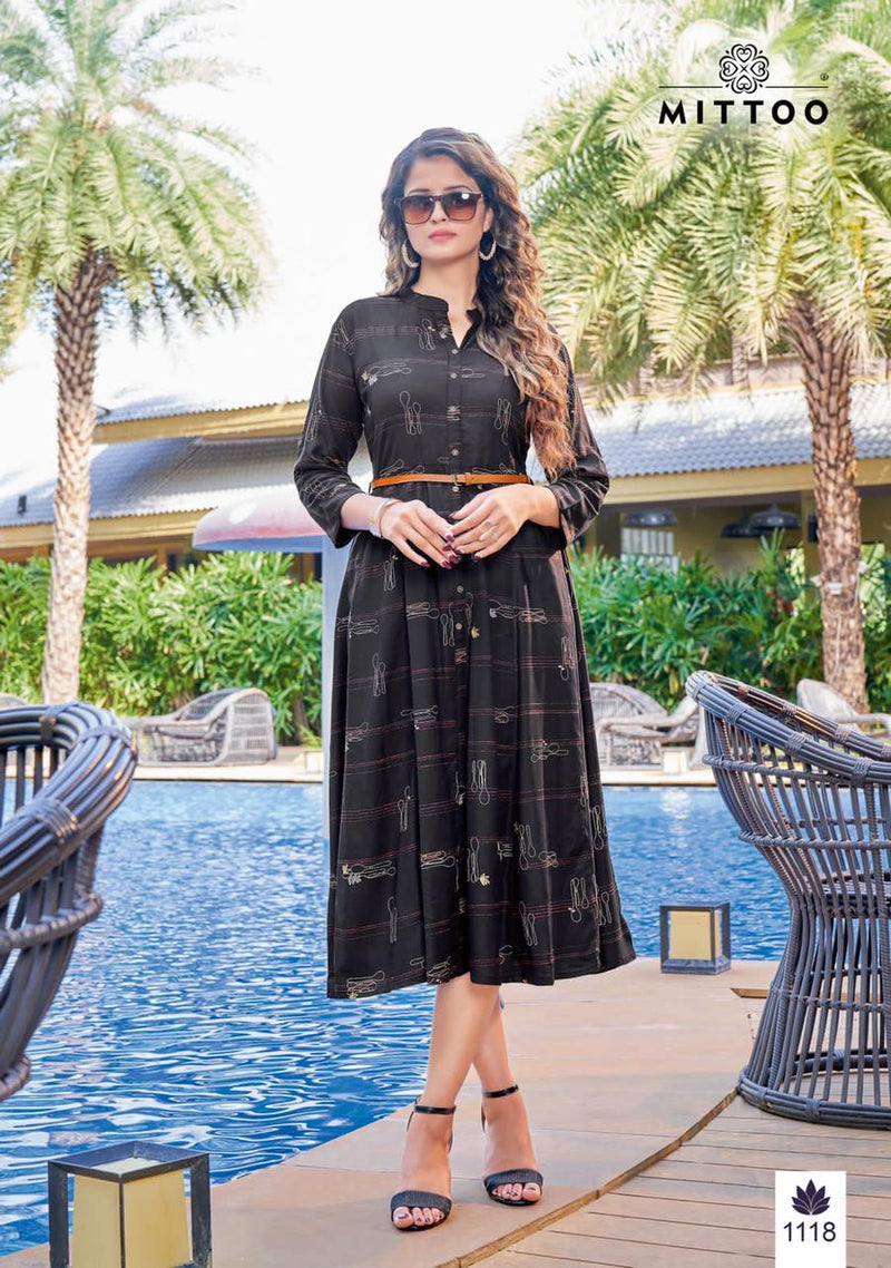 Mitto Belt Dno 1118 To 1123 Rayon With Embroidery Stylish Designer Casual Look Party wear Kurti