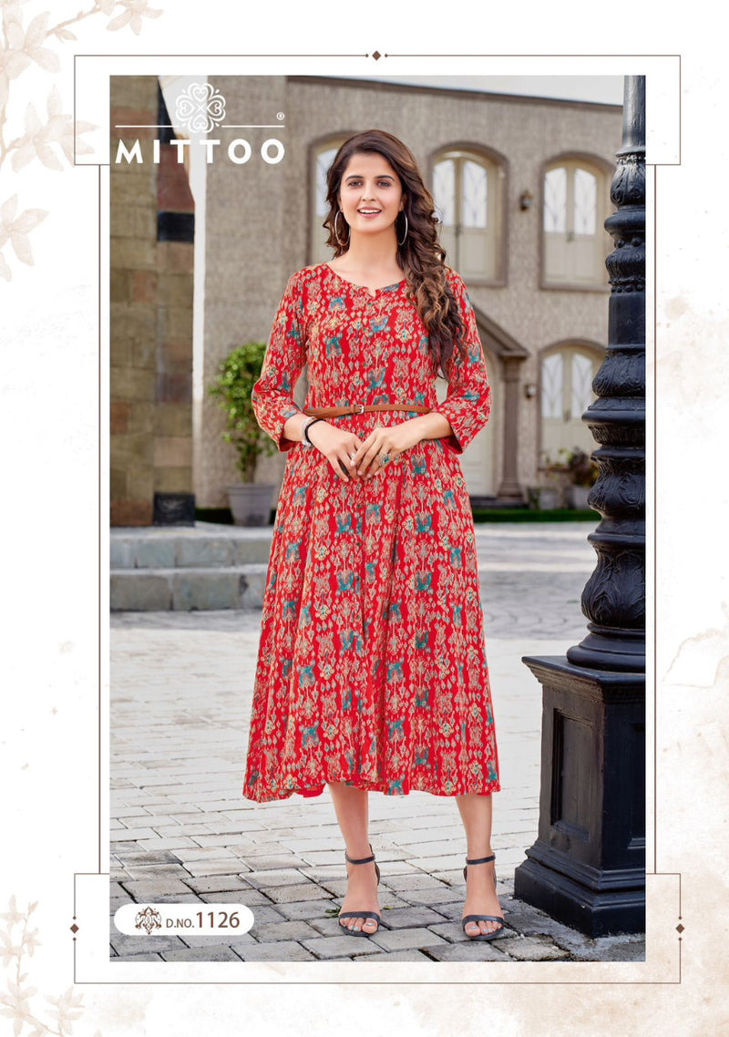 Mittoo Belt Vol 11 Rayon With Embroidery Work Stylish Designer Fancy Shorts Kurti