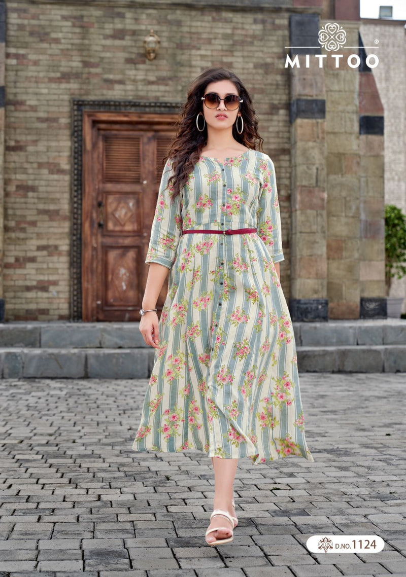 Mittoo Belt Vol 11 Rayon With Embroidery Work Stylish Designer Fancy Shorts Kurti