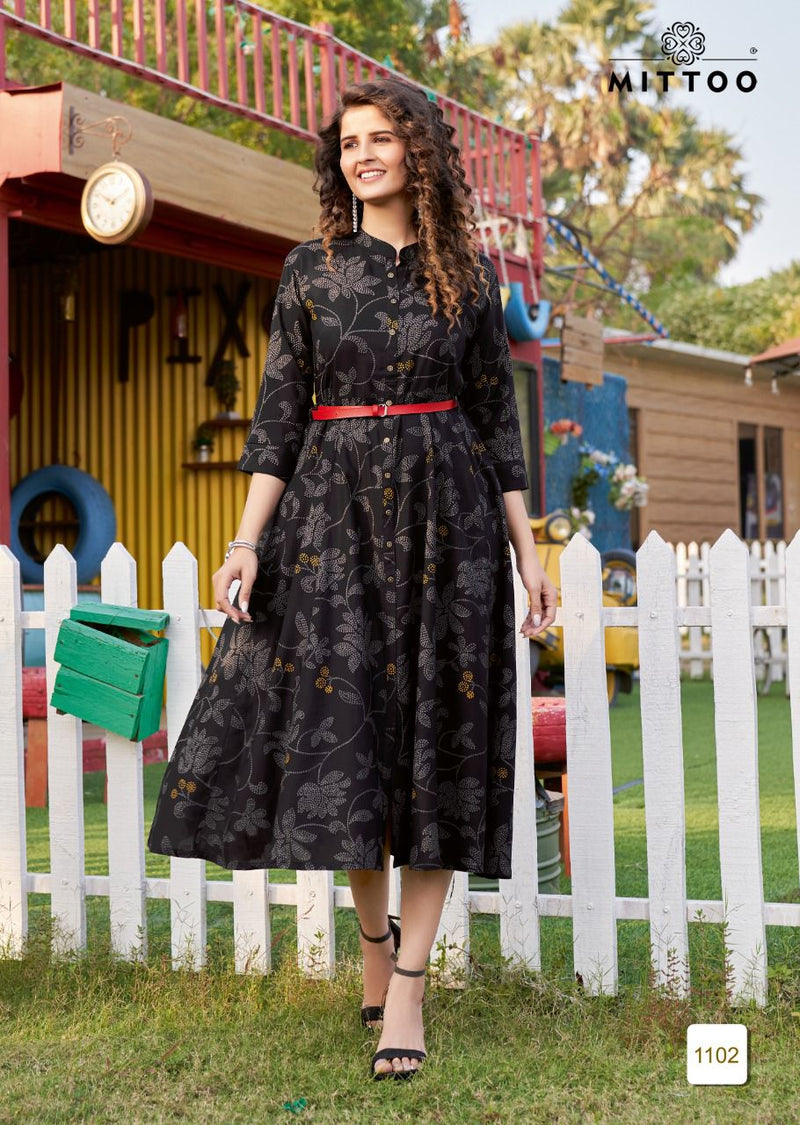 Mitto Fashion Belt Vol 7 Rayon Printed Stylish Modern Western Look Kurtis