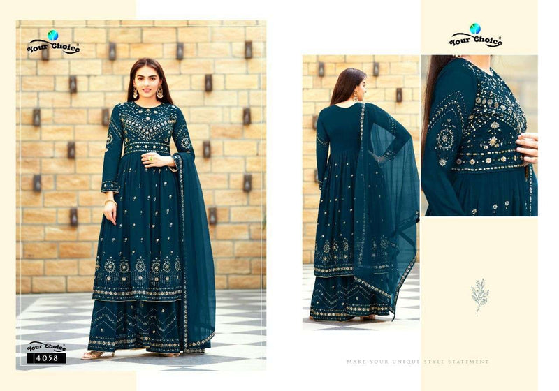 Your Choice Biba Vol 2 Georgette Designer Peplum Style Long Party Wear Embroidered Salwar Kameez