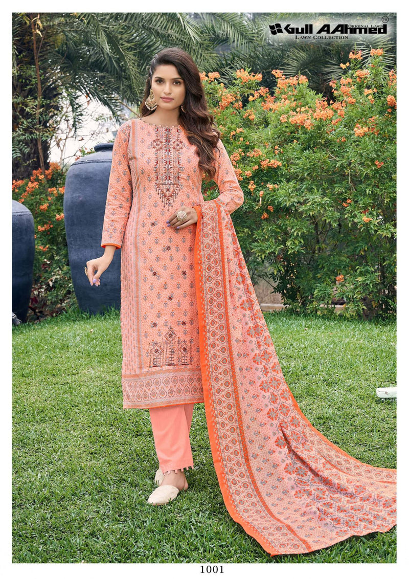Gull Ahmed Bin Saeed Embroidered Collection Semi Lawn Neck Self Embroidery Work Printed Designer Salwar Suit