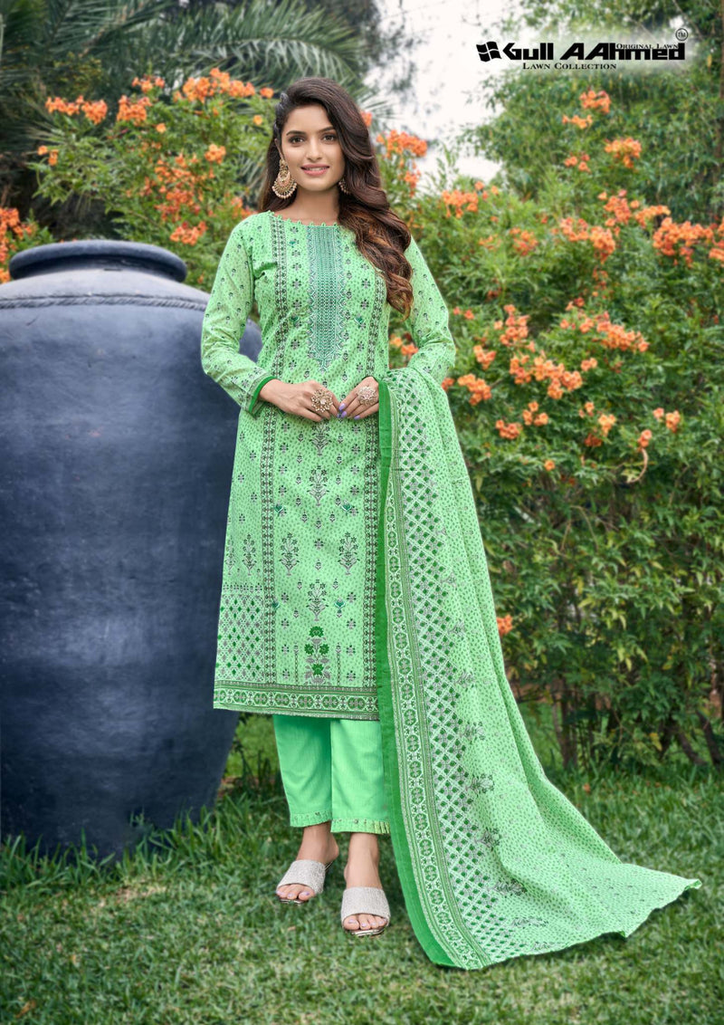 Gull Ahmed Bin Saeed Embroidered Collection Semi Lawn Neck Self Embroidery Work Printed Designer Salwar Suit