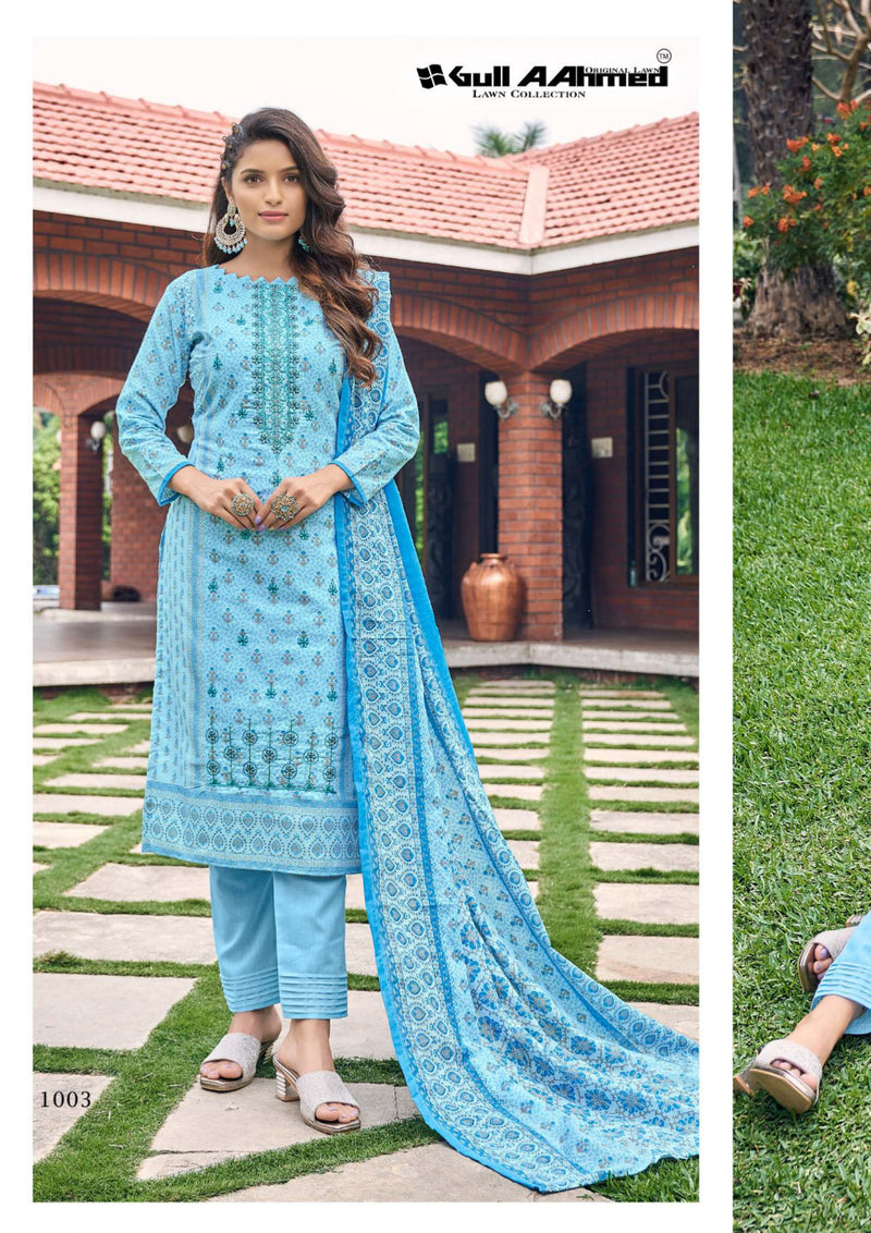 Gull Ahmed Bin Saeed Embroidered Collection Semi Lawn Neck Self Embroidery Work Printed Designer Salwar Suit