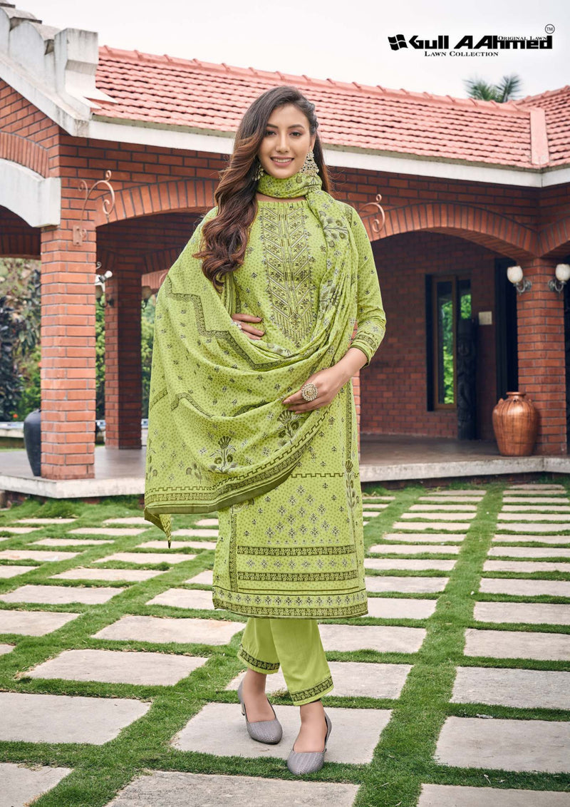 Gull Ahmed Bin Saeed Embroidered Collection Semi Lawn Neck Self Embroidery Work Printed Designer Salwar Suit