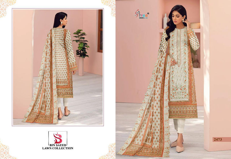 Shree Fabs Bin Saeed Lawn Cotton With Heavy Embroidery Work Stylish Designer Pakistani Salwar Kameez