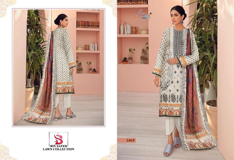 Shree Fabs Bin Saeed Lawn Cotton With Heavy Embroidery Work Stylish Designer Pakistani Salwar Kameez