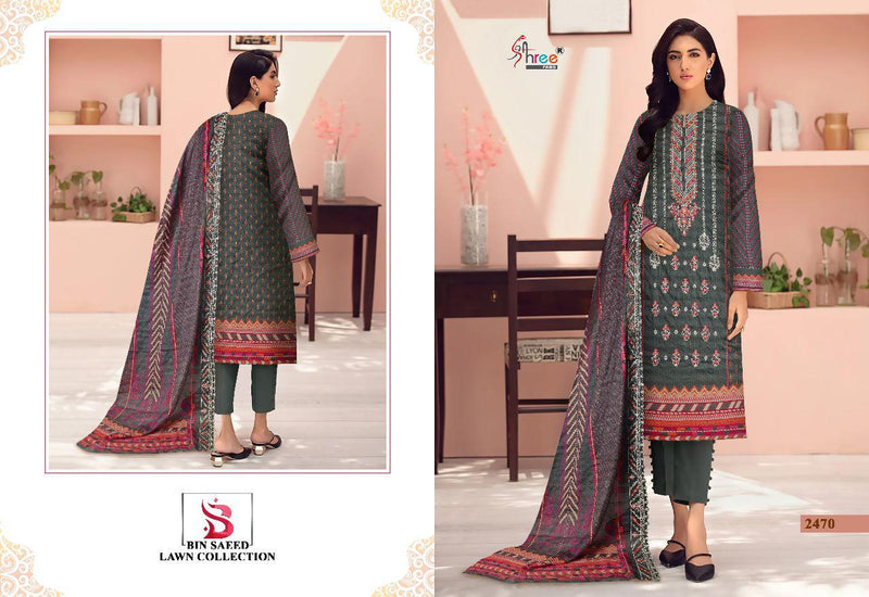 Shree Fabs Bin Saeed Lawn Cotton With Heavy Embroidery Work Stylish Designer Pakistani Salwar Kameez