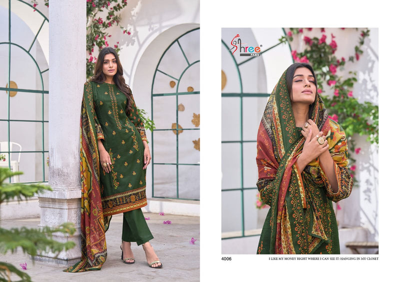 Shree Fabs Bin Saeed Lawn Collection Vol 4 Pure Lawn Cotton Print Exclusive Self Embroidery Designer Pakistani Salwar Suit