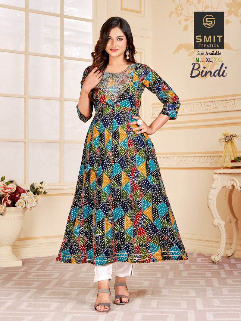 Poonam Designs Bindi Cotton With Heavy Printed Work Stylish Designer Festive Wear Fancy Kurti