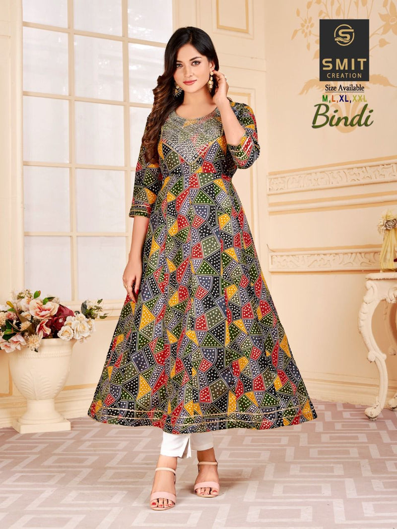 Poonam Designs Bindi Cotton With Heavy Printed Work Stylish Designer Festive Wear Fancy Kurti