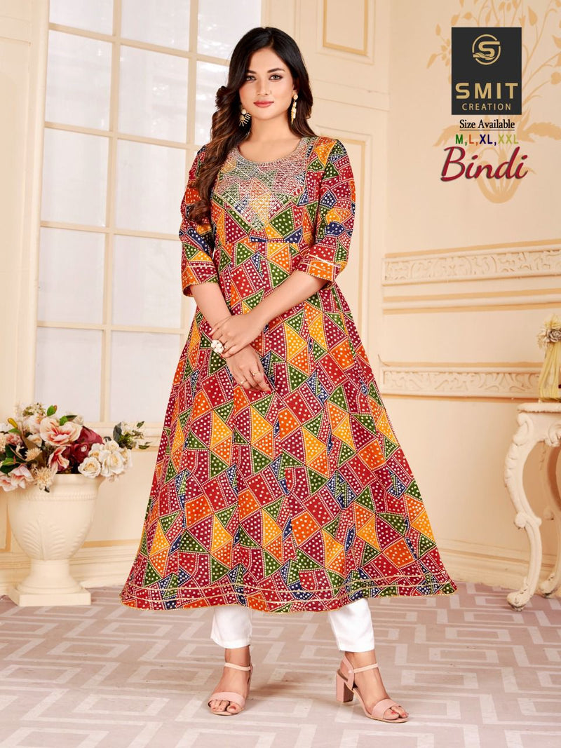 Poonam Designs Bindi Cotton With Heavy Printed Work Stylish Designer Festive Wear Fancy Kurti