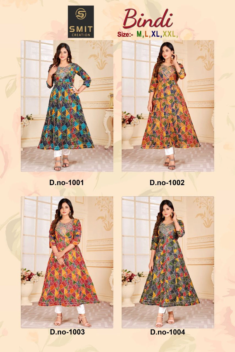 Poonam Designs Bindi Cotton With Heavy Printed Work Stylish Designer Festive Wear Fancy Kurti