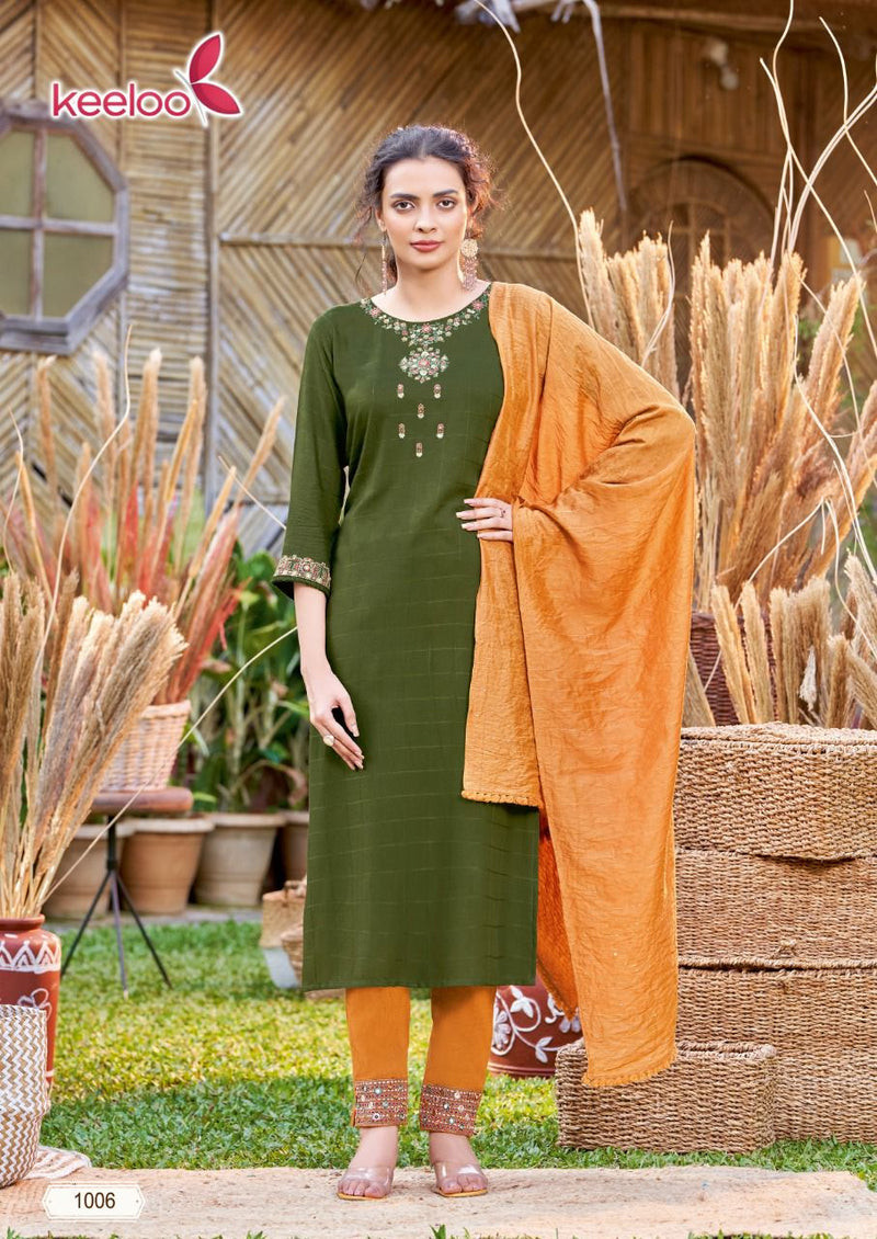 Keeloo Bitu Vol 1 Viscose Embroidered Party Wear kurtis With Bottom & Dupatta