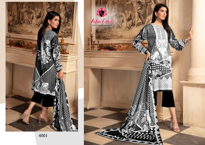 Nafisa Cotton Black & White Karachi Queen Vol 4 Pakistani Style Party Wear Salwar Suits