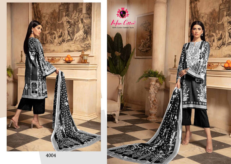 Nafisa Cotton Black & White Karachi Queen Vol 4 Pakistani Style Party Wear Salwar Suits