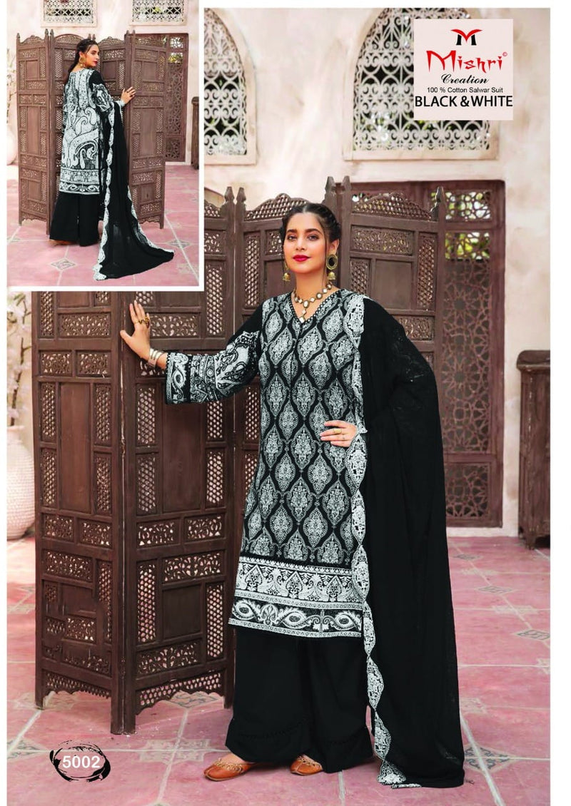 Mishri Creation Black And White Vol 5 Cotton Printed Party Wear Salwar Suits