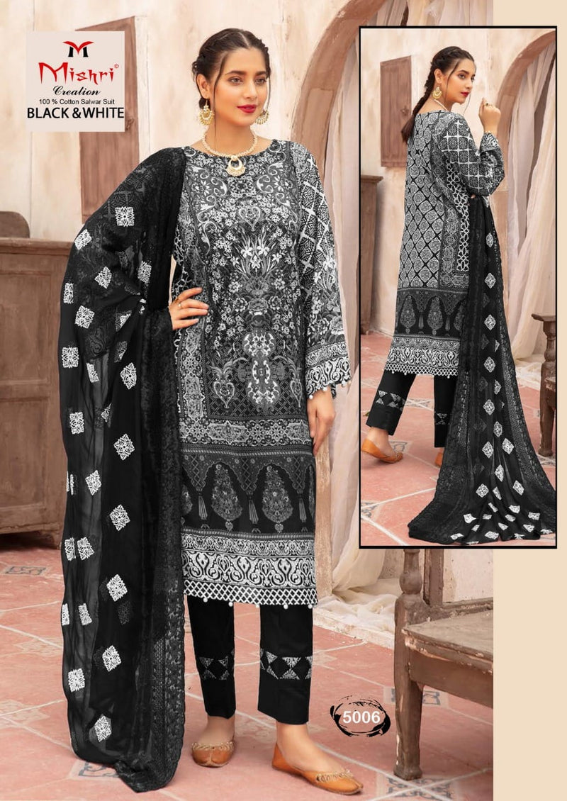 Mishri Creation Black And White Vol 5 Cotton Printed Party Wear Salwar Suits