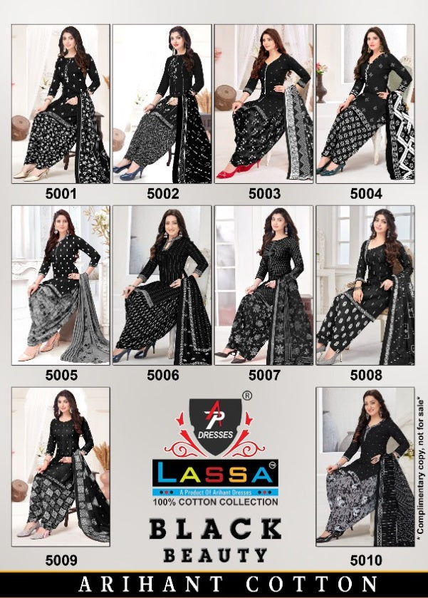 Lassa Black Beauty Vol 5 Cotton Printed Patiyala Style Party Wear Salwar Suits