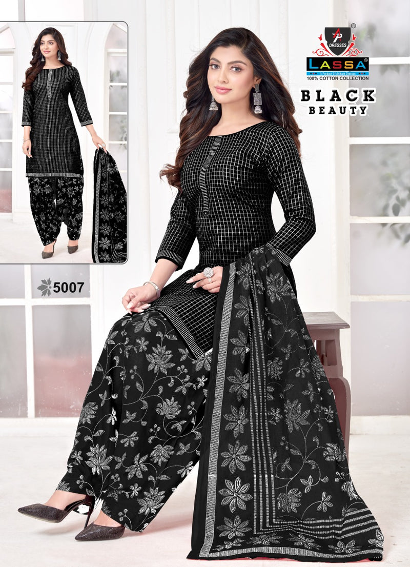 Lassa Black Beauty Vol 5 Cotton Printed Patiyala Style Party Wear Salwar Suits