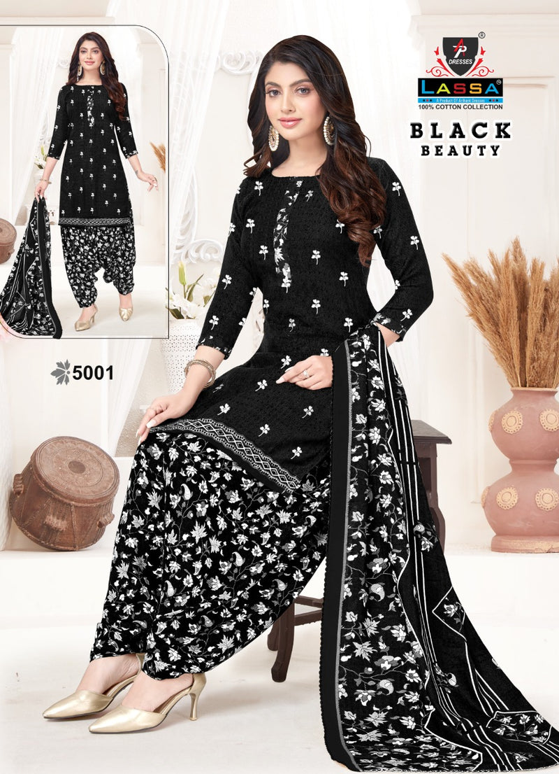 Lassa Black Beauty Vol 5 Cotton Printed Patiyala Style Party Wear Salwar Suits