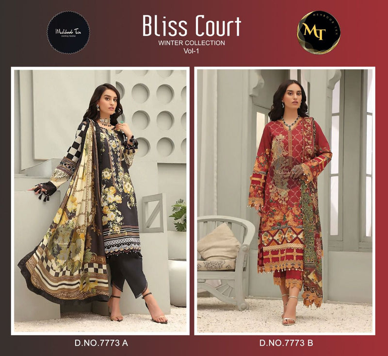 Mehboob Tex Bliss Court Winter Collection Vol 1 Pashmina Stylish Designer Pakistani Salwar Kameez