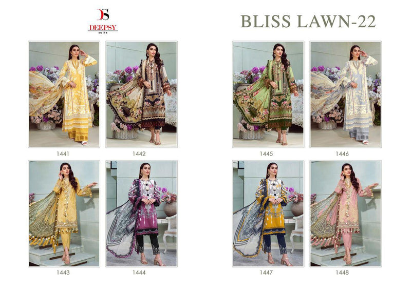 Deepsy Suits Bliss Lawn 22 Pure Cotton Embroidered Pakistani Style Party Wear Printed Salwar Suits
