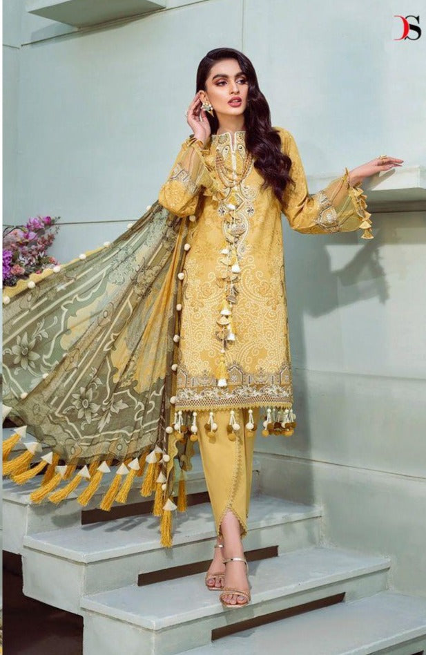 Deepsy Suits Bliss Lawn 22 Pure Cotton Embroidered Pakistani Style Party Wear Printed Salwar Suits