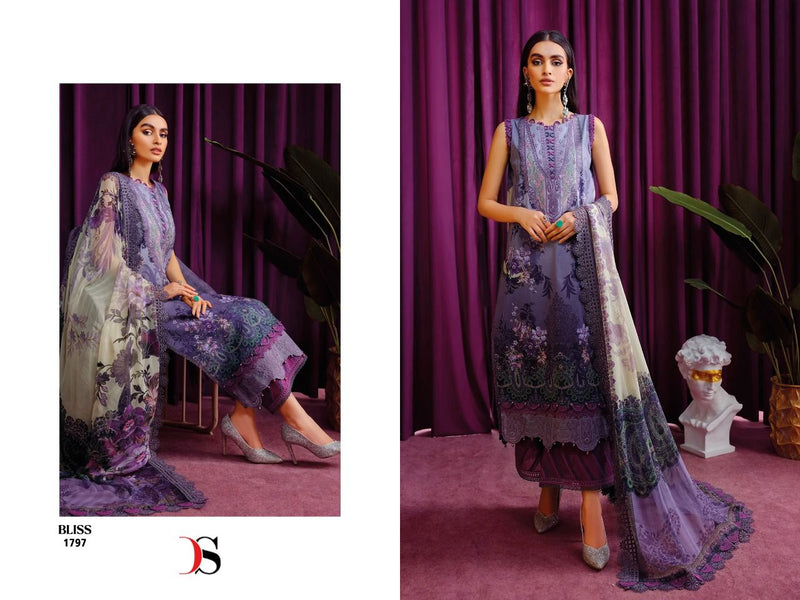 Deepsy Suit Bilss Lawn 22 Vol 4 Pure Cotton With Embroidery Work Stylish Designer Pakistani Salwar Kameez