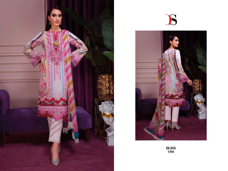 Deepsy Suit Bilss Lawn 22 Vol 4 Pure Cotton With Embroidery Work Stylish Designer Pakistani Salwar Kameez