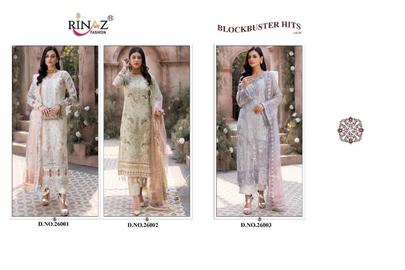 Rinaz Fashion Block Buster Vol 20 Hits Fox Georgette Designer Pakistani Style Wedding Wear Salwar Suits