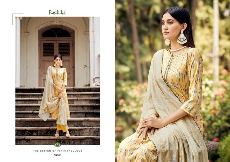 Radhika Fashion Azara Blossom Vol 13 Cotton Print Foil Neck Lace Work Fancy Designer Salwar Kameez