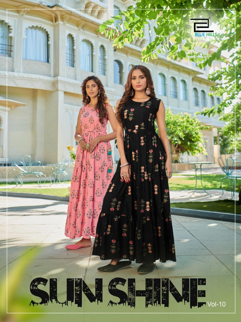 Blue Hills Sunshine Vol 10 Rayon Stylish Designer  Long gown kurti