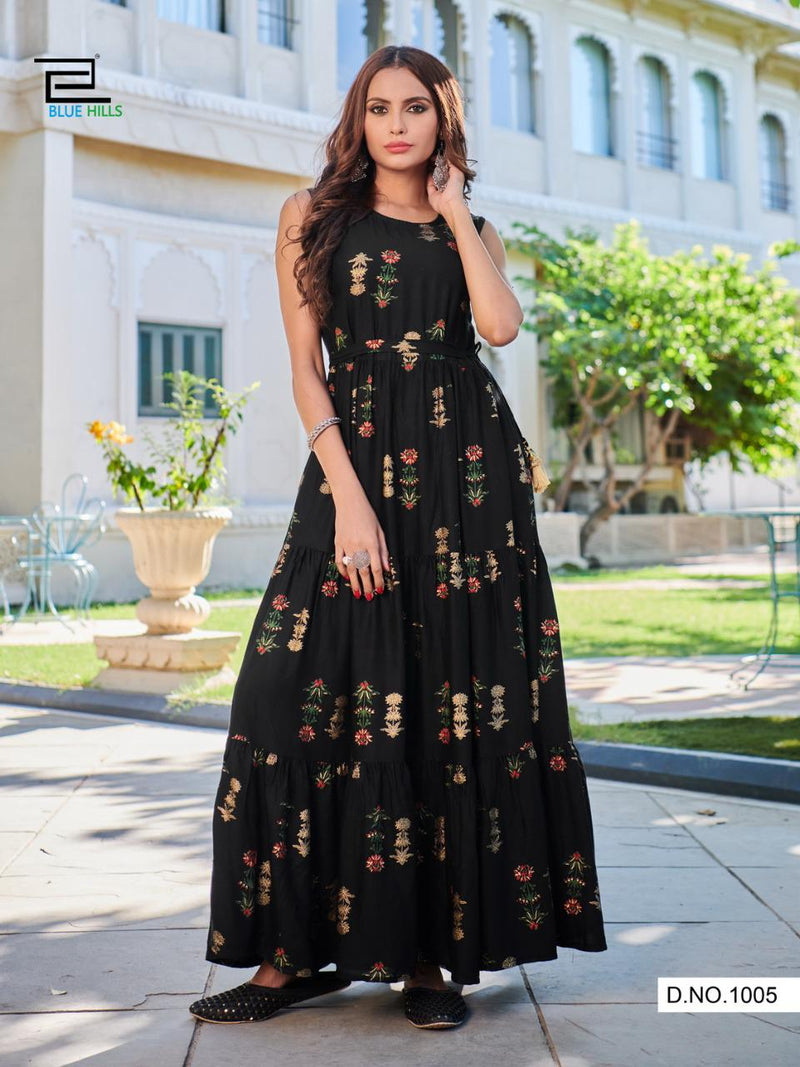 Blue Hills Sunshine Vol 10 Rayon Stylish Designer  Long gown kurti