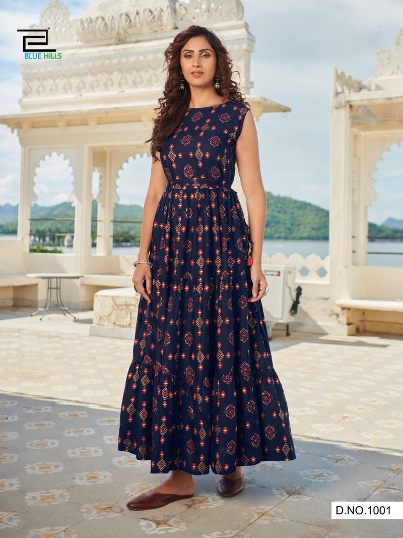 Blue Hills Sunshine Vol 10 Rayon Stylish Designer  Long gown kurti
