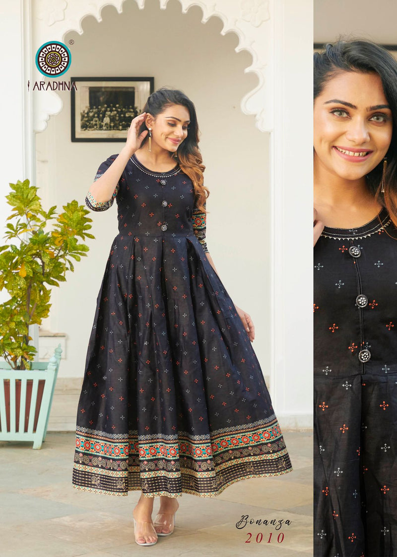 Aradhna Fashion Bonaza Vol 2 Rayon Fancy Gown Style Party Wear Kurtis