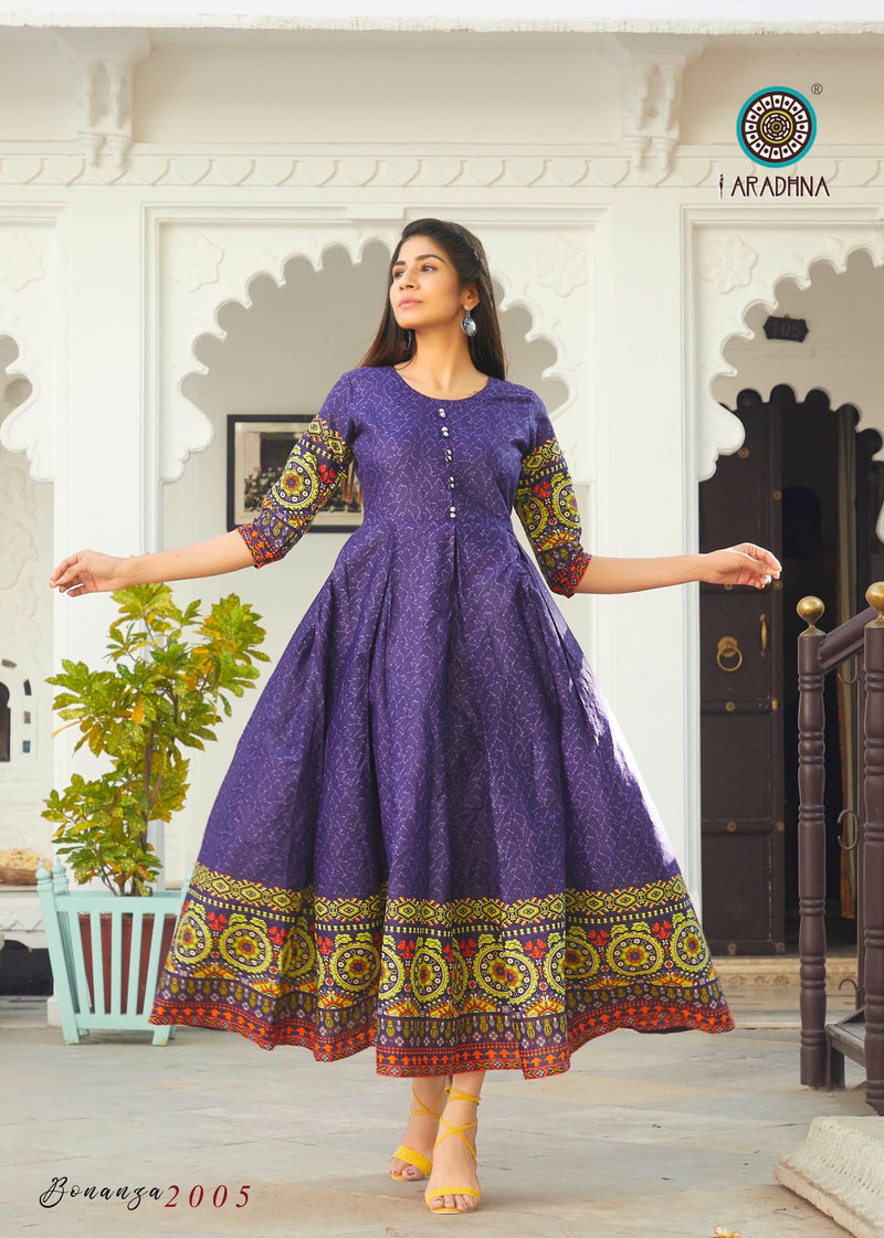 Aradhna Fashion Bonaza Vol 2 Rayon Fancy Gown Style Party Wear Kurtis