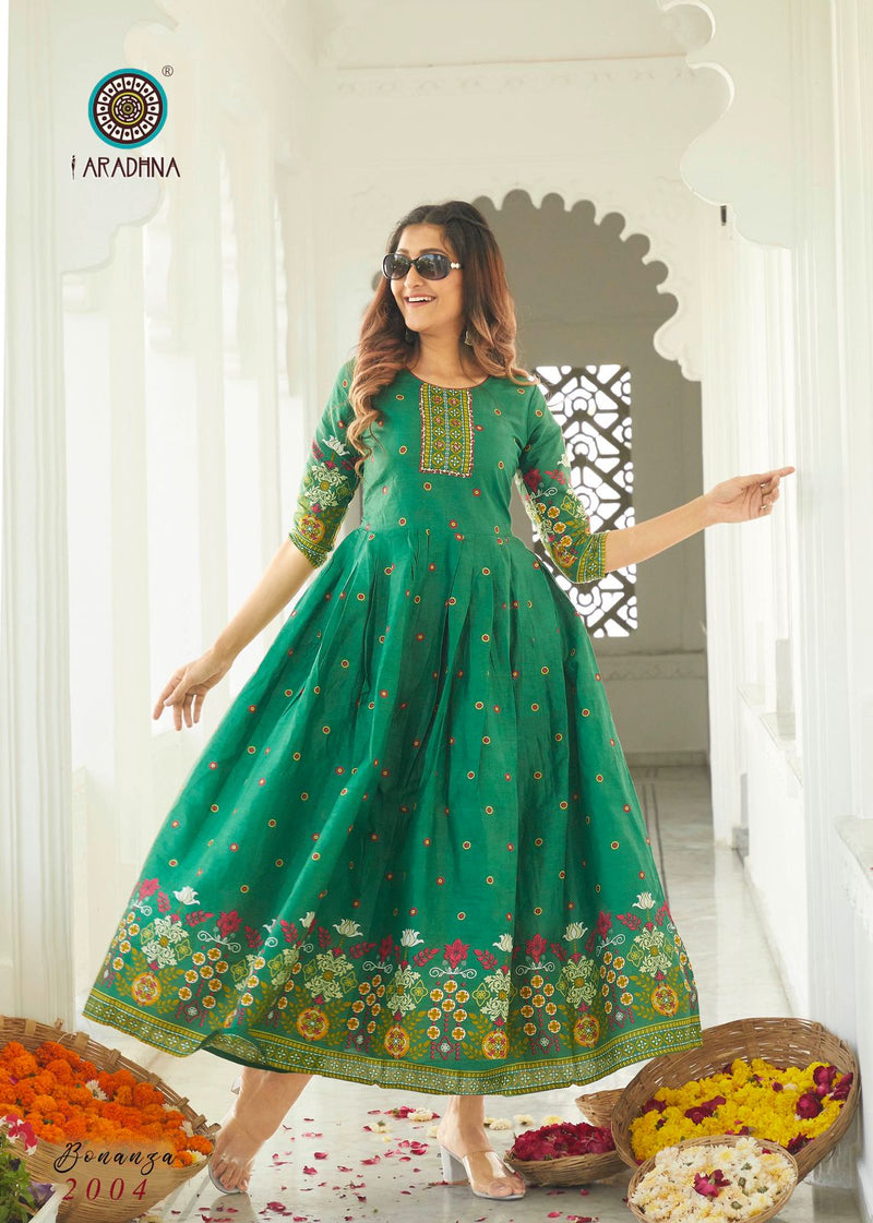 Aradhna Fashion Bonaza Vol 2 Rayon Fancy Gown Style Party Wear Kurtis