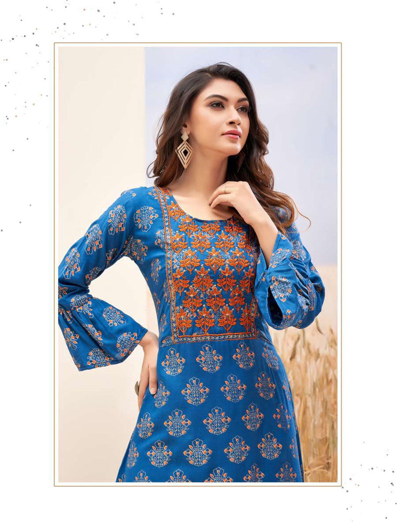 Bonie Srivali Heavy Rayon Gown Style Fancy Stylish  Festive Wear Kurtis