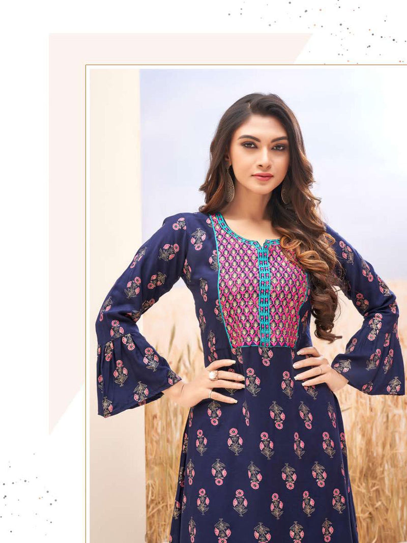Bonie Srivali Heavy Rayon Gown Style Fancy Stylish  Festive Wear Kurtis