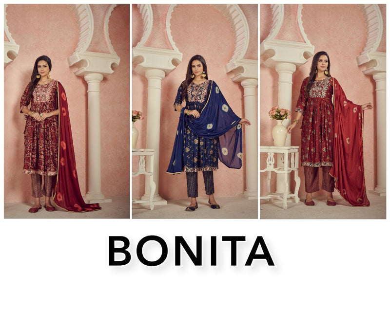 Mf Creation Bonit Viscose With Heavy Embroidery Work Stylish Designer Festive Wear Salwar Kameez