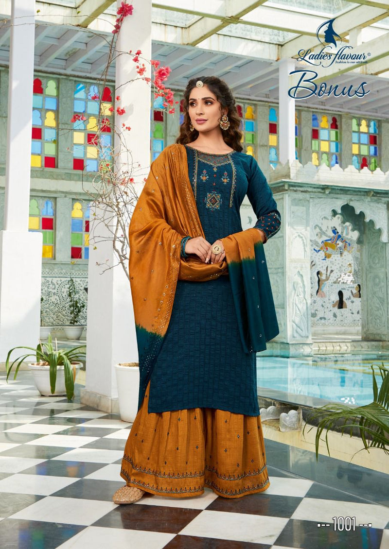 Ladies Flavour  Bonus Chinon Designer Wear Kurti Collection