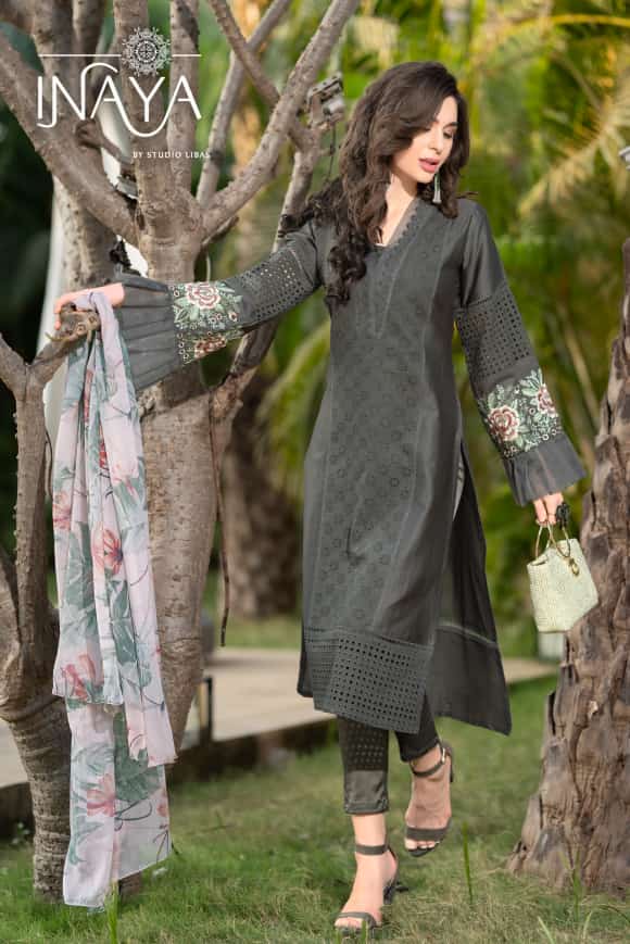 Inaya Borer Collection Jam Cotton With Heavy Embroidery Work Stylish Designer Fancy Kurti