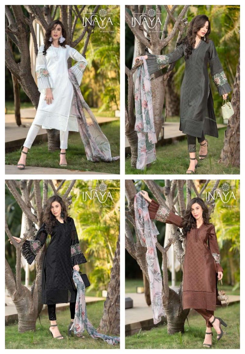 Inaya Borer Collection Jam Cotton With Heavy Embroidery Work Stylish Designer Fancy Kurti