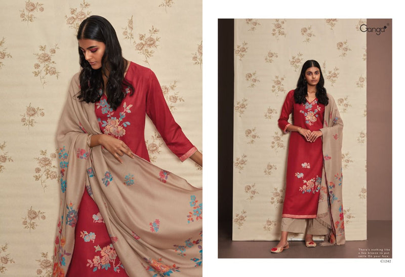 Ganga Breeze Pashmina With Fancy Printed Work Stylish Designer Casual Look Salwar Suit