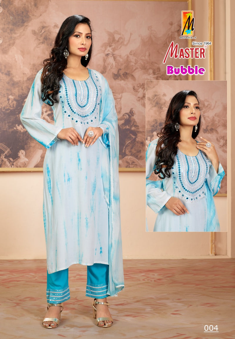 Master Bubble Rayon With Heavy Fancy Work Stylish Designer Casual Look Fancy Kurti