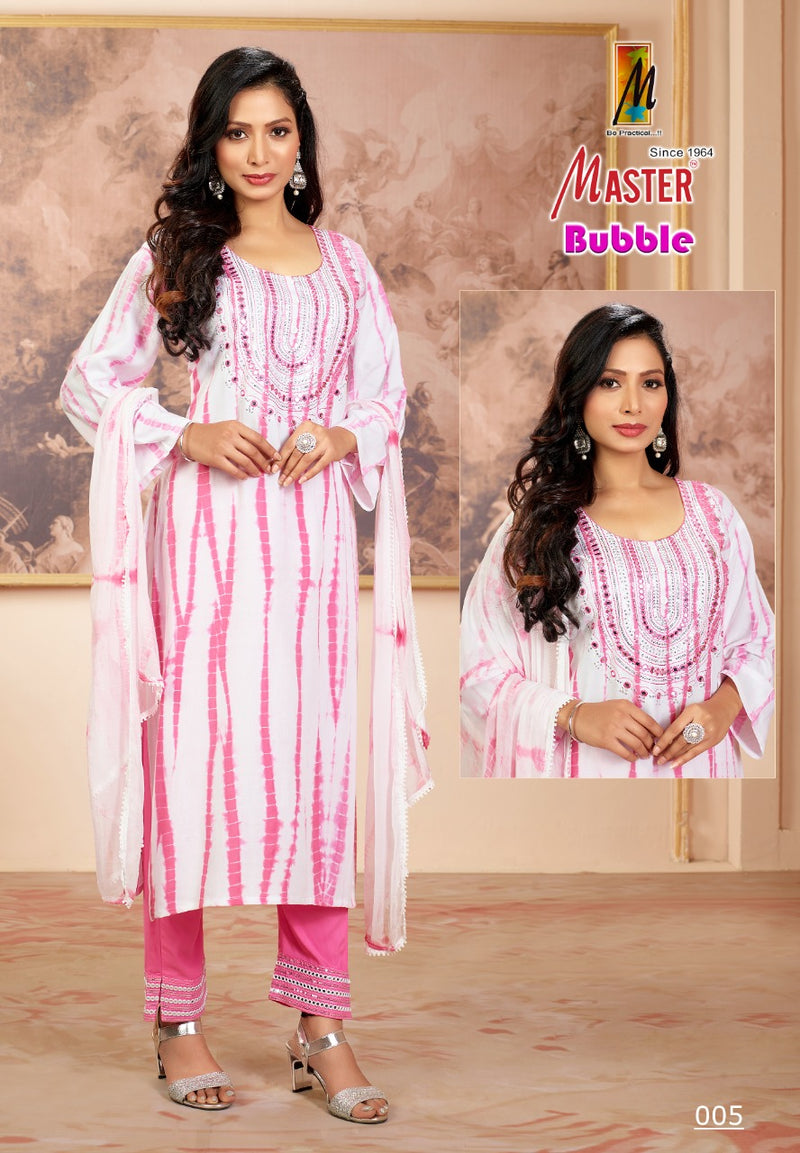 Master Bubble Rayon With Heavy Fancy Work Stylish Designer Casual Look Fancy Kurti