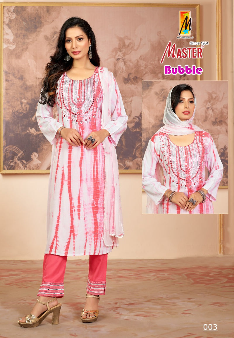 Master Bubble Rayon With Heavy Fancy Work Stylish Designer Casual Look Fancy Kurti